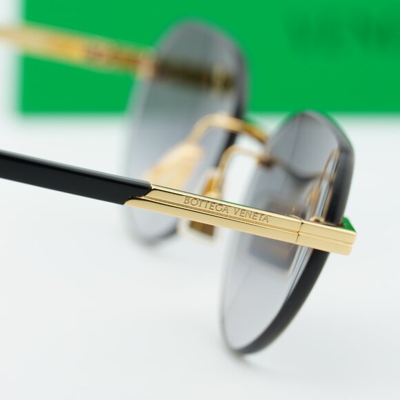 Bottega Veneta BV1379S 001 Square Sunglasses - Shiny Gold\\Gradient Grey main image 9